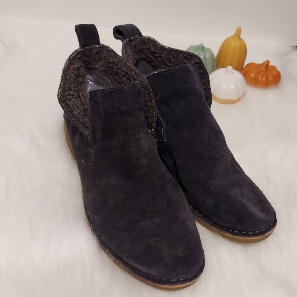Dolce Vita Dark Gray Ankle Boots Faux Wool Lining Women's 6.5 - Picture 6 of 10